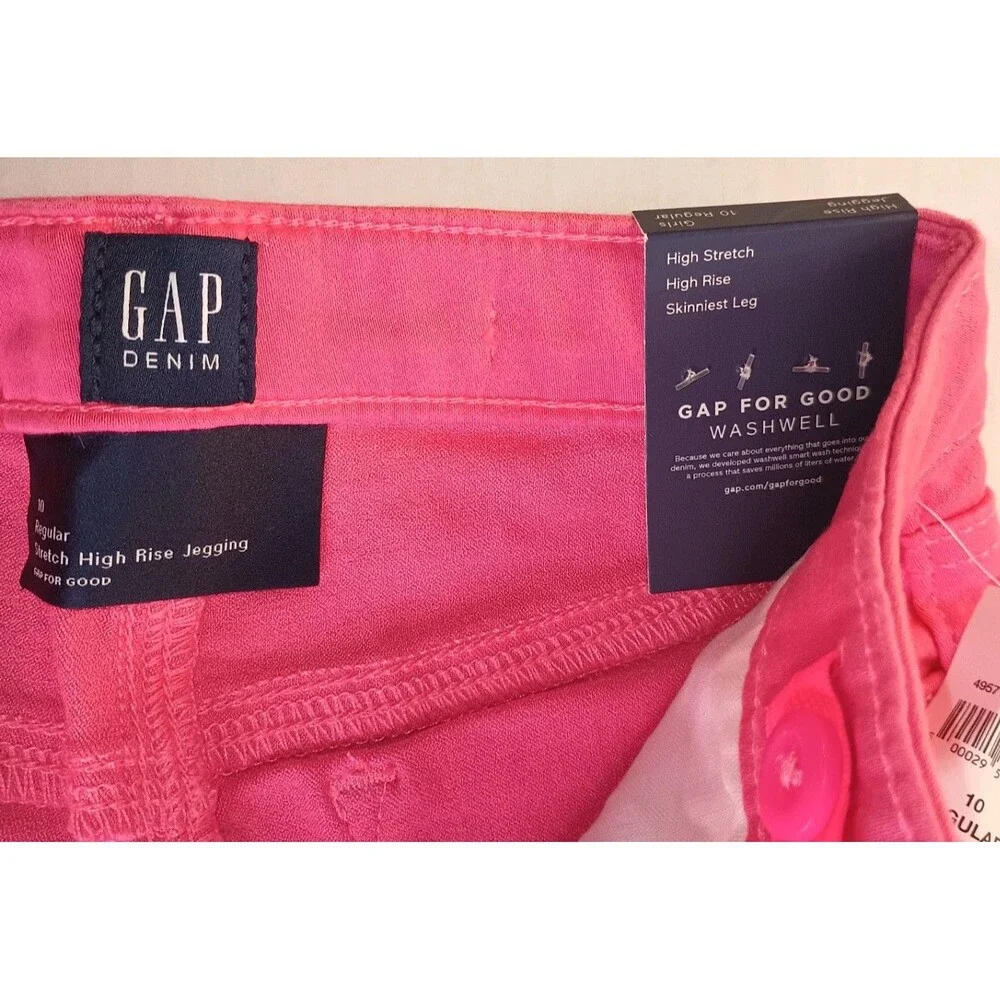 GAP Girls Jeans Size 10 Pink High Rise Jegging Denim Stretch NEW (P0033B6)